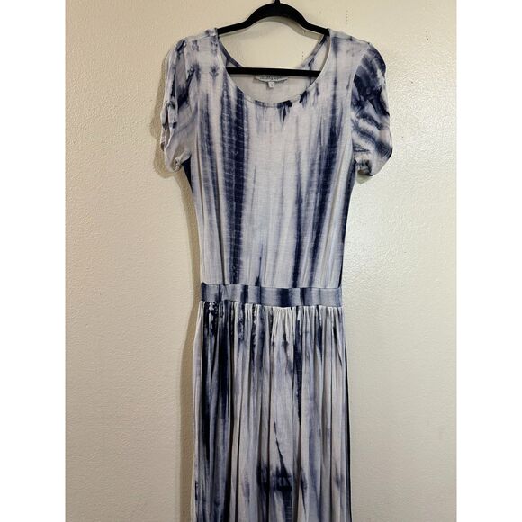 Shabby Apple Women's Blue/White Tie Dye Inspired Maxi Dress Size 6 Stretchy - Picture 3 of 5